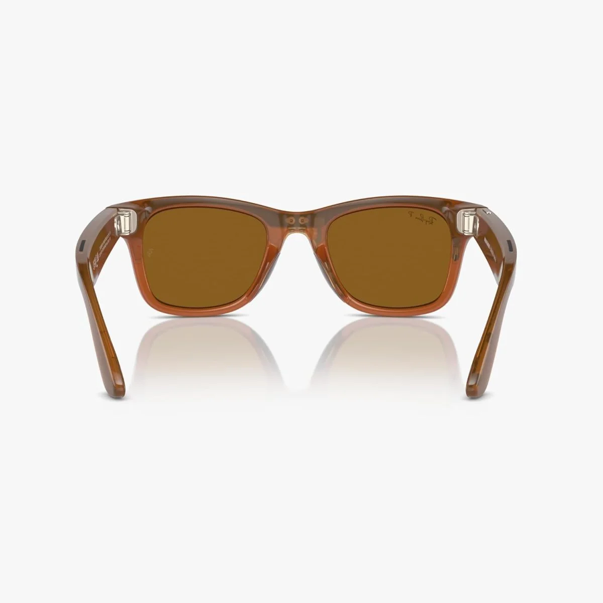 Ray Ban Meta Wayfarer Smart Sunglasses - Shiny Caramel Transparent/Brown Polarized