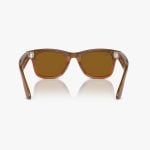 Ray Ban Meta Wayfarer Smart Sunglasses - Shiny Caramel Transparent/Brown Polarized