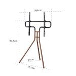 Hama "Easel Design" TV Stand, 191 cm (75"), Variable Height, Walnut Wood Look