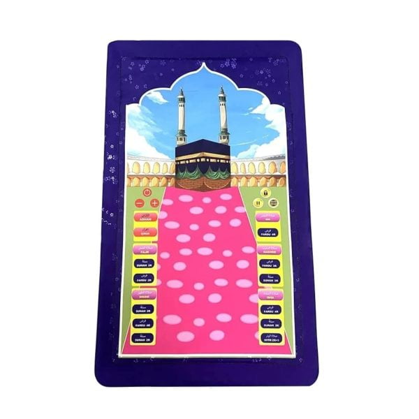 UMEOX Educational Prayer Mat for Kids (10 Languages), Children Smart rug Islamic Gift Blue & Pink, MT20