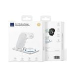 WiWU Wi-W020 Foldable 15W 3 in 1 Wireless Charger - White