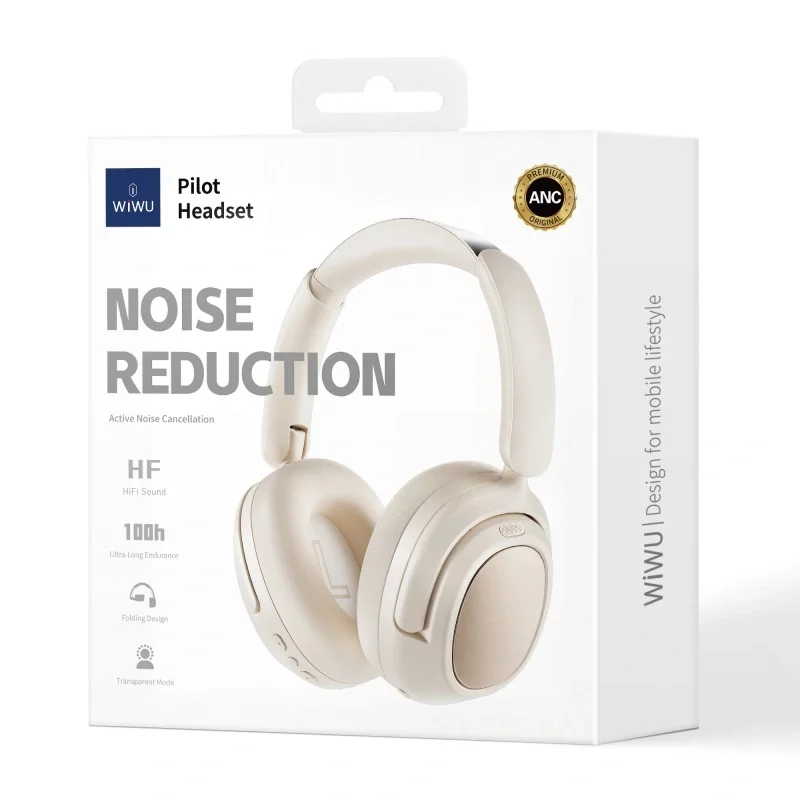 Wiwu Pilot Headset Enc Anc Wireless Bluetooth Headphone Td-03 - White