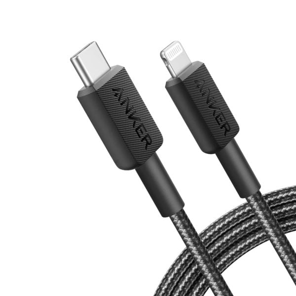 Anker 322 USB-C to Lightning Cable Black (6ft Braided) 1.8m - A81B6H11