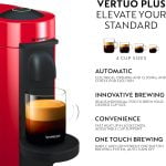 Nespresso Vertuo Plus Coffee Machine Red