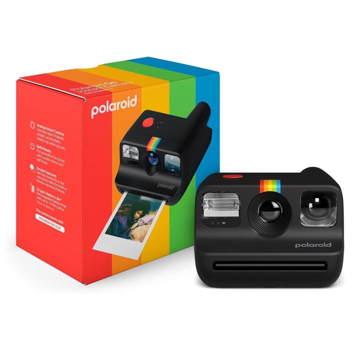 Polaroid Go Generation 2 - Mini Instant Film Camera - Black (9096) - Only Compatible With Go Film