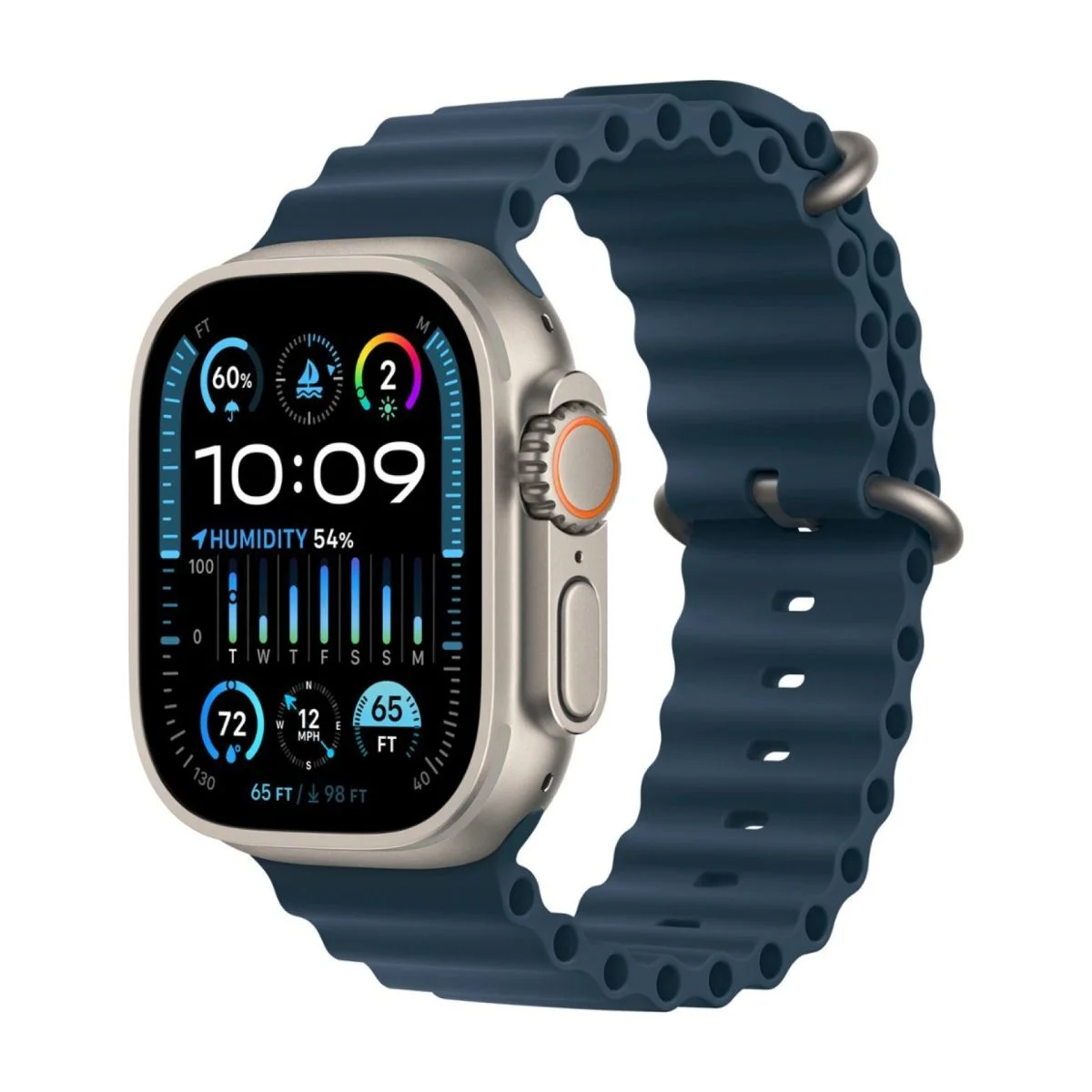 Apple Watch Ultra 2 Gps + Cellular 49Mm Titanium Case With Blue Ocean Band - Titanium Mreg3