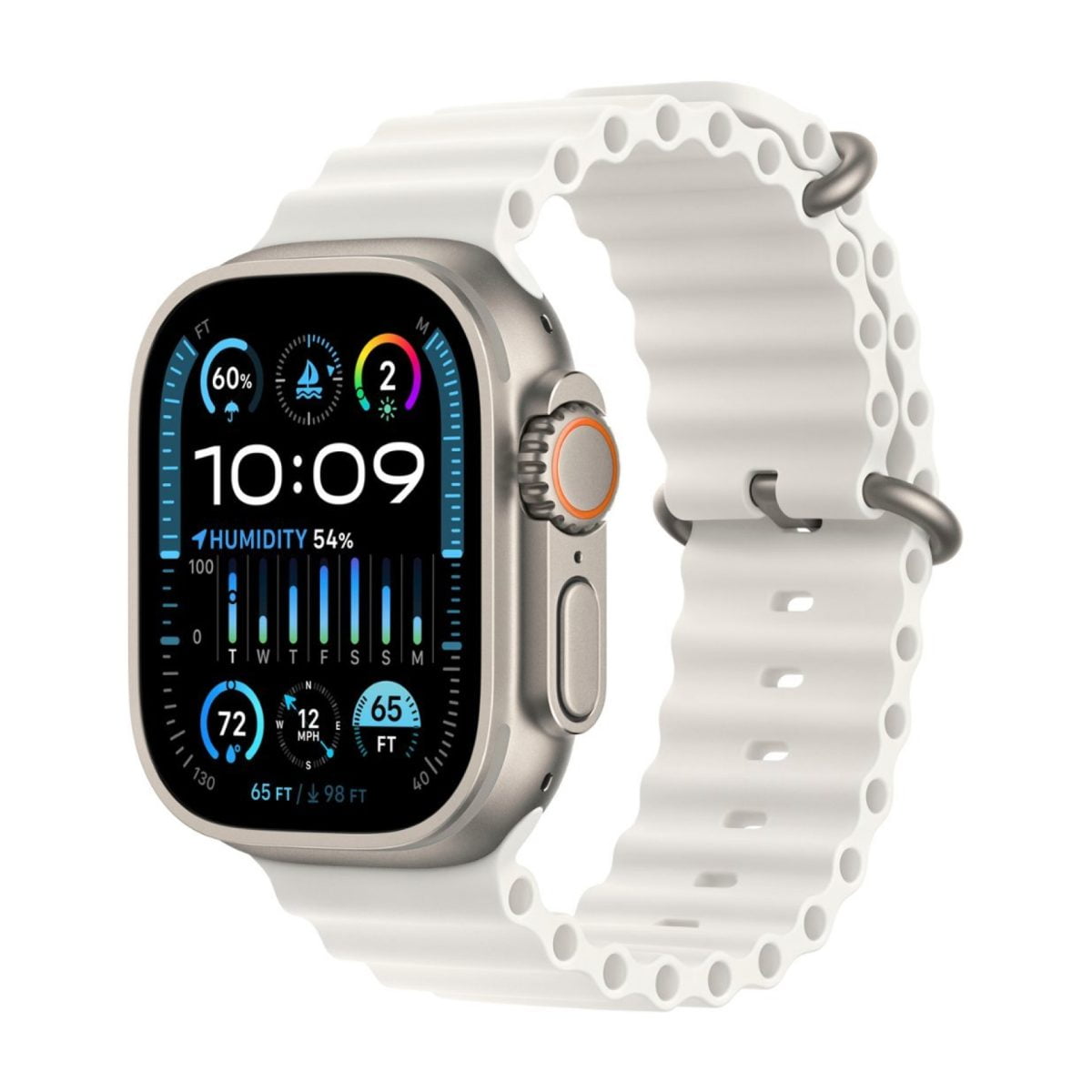 Apple Watch Ultra 2 Gps + Cellular 49Mm Titanium Case With White Ocean Band - Titanium Mrej3