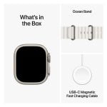 Apple Watch Ultra 2 GPS + Cellular 49mm Titanium Case with White Ocean Band - Titanium MREJ3