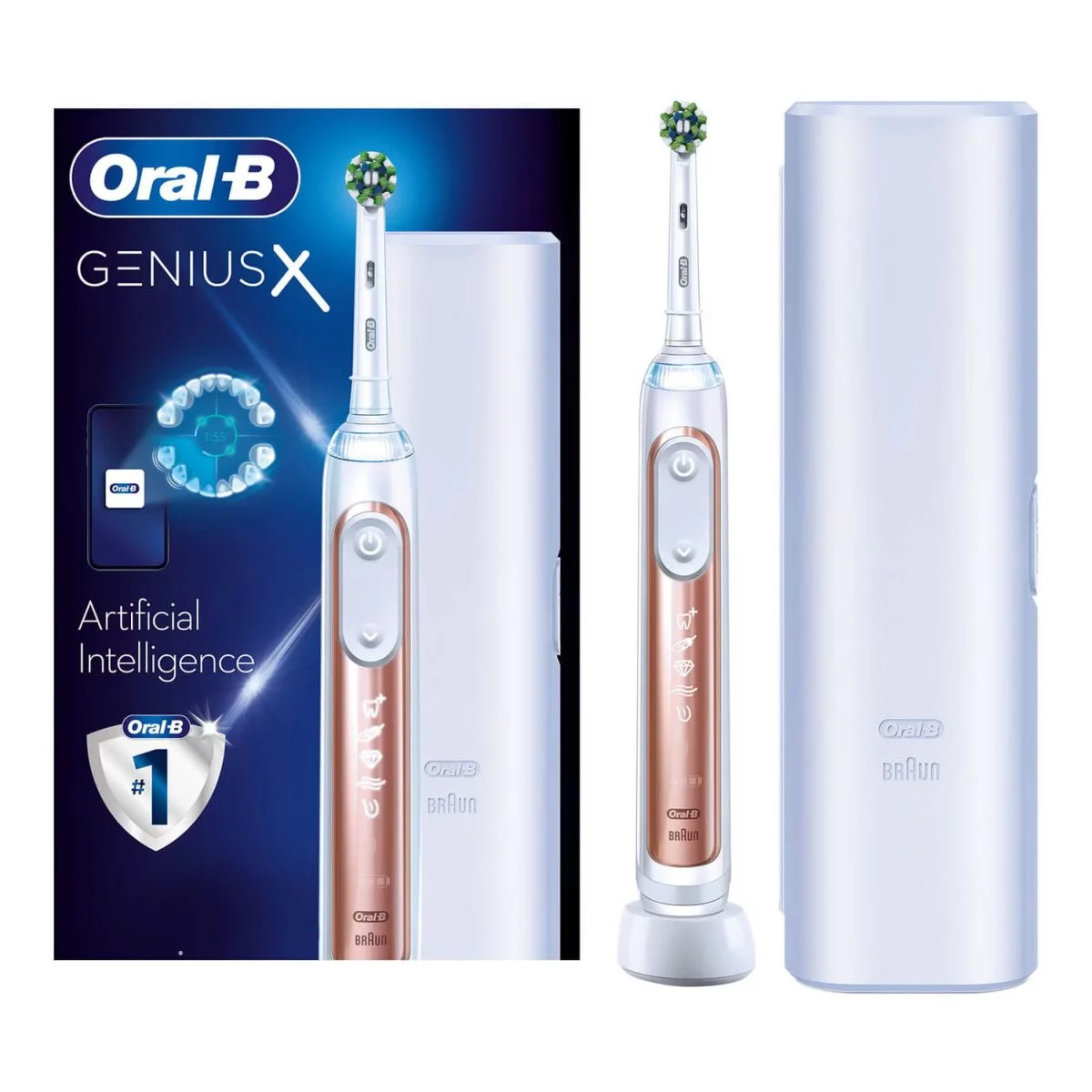 Oral-B Genius X Electric Toothbrush With Artificial Intelligence - Rose Gold