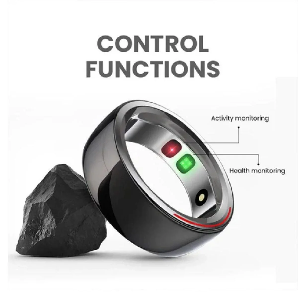 Hifuture Smart Ring With Nano Ceramic Design - Black