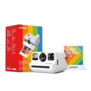 Polaroid Go Mini Camera + Mini Film Bundle: The Polaroid Go Everything Box Has Everything You Need To Get Stared. Bundle Includes Polaroid Go Camera And A Double Pack Of Go Color Film, 16 Photos. New Film Format: The Polaroid Go Camera Only Takes Polaroid Go Format Film. It'S The Same Polaroid Magic You Know And Love, Only Smaller. New &Amp; Improved: Our New Go Generation 2 Analog Instant Camera Is Now Made With 30% Recycled Materials And The Internal Lithium-Ion Battery Charges Via Usb-C Create Big, Smaller: Portable, Wearable, And Take-Anywhere-Able. The Polaroid Go Camera Is Your New Mini Partner In Creativity. Self-Timer &Amp; Selfie-Ready: Find Your Light With The Reflective Selfie Mirror, And Pick Your Pose With Plenty Of Time, Thanks To The Self-Timer.
