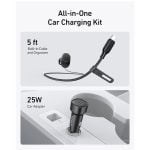 Anker MagGo Wireless Car Charger (Pad, Built-In USB-C Cable) with car adapter - B2932111