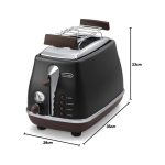 De'Longhi CTOV2103.BK Icona Vintage 2 Slice Toaster