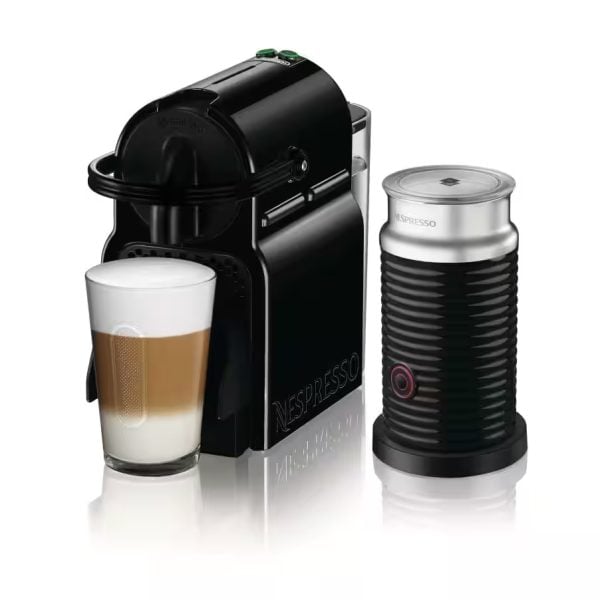Nespresso DeLonghi Inissia Coffee Machine with Aeroccino EN80.BAE - Black