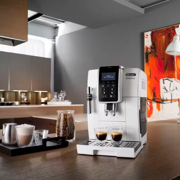 DeLonghi Dinamica, Fully Automatic Bean to Cup Espresso and Cappuccino Coffee Machine ECAM 350.35.W - White