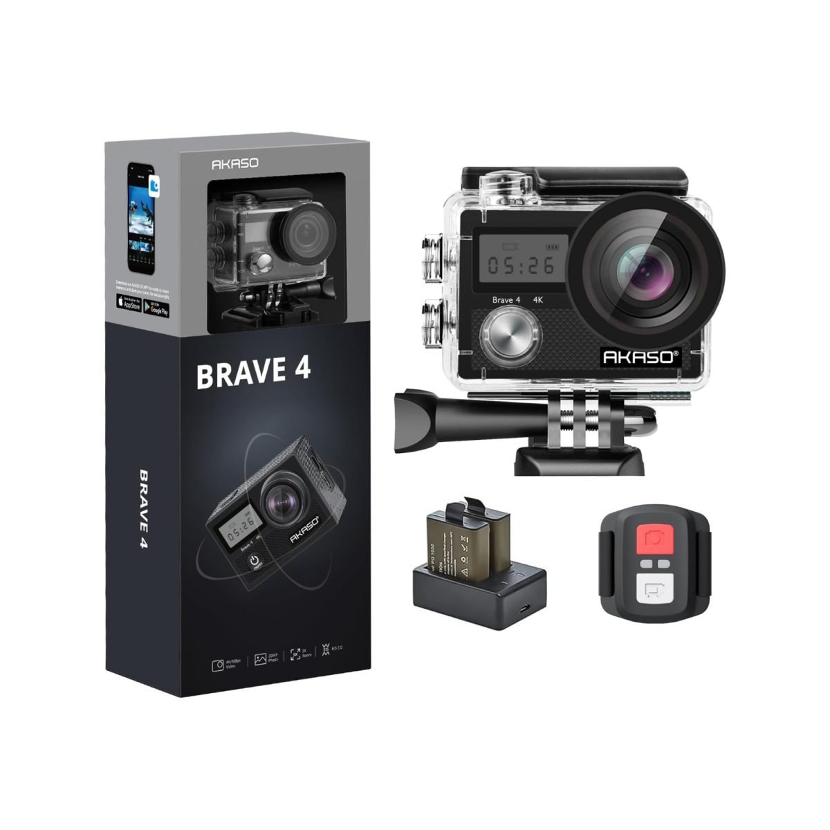 Akaso Brave 4 Action Camera 4K 20Mp Action Camera