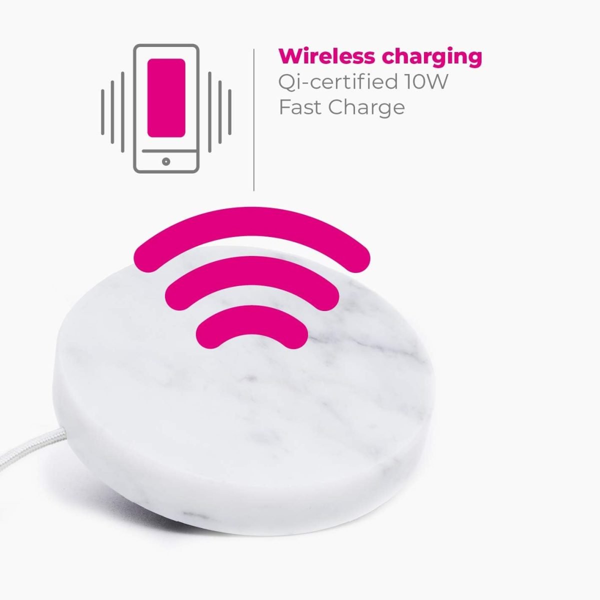 Eggtronic Wireless Charging Stone White Marble