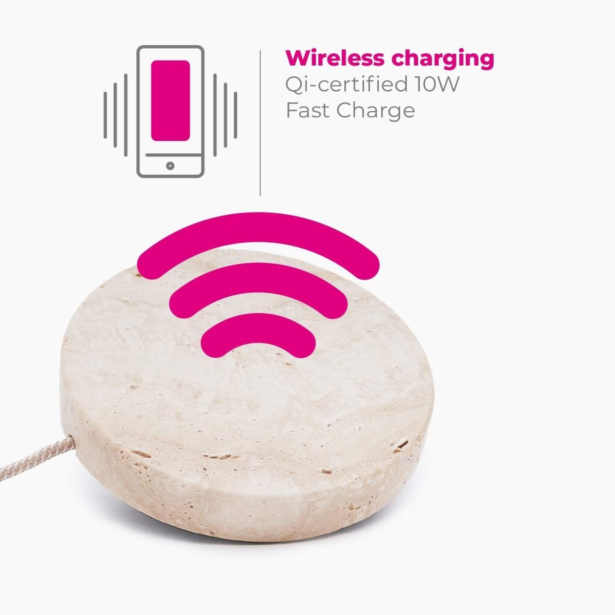 Eggtronic Wireless Charging Stone Travertine Stone