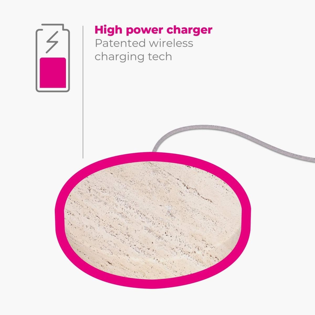 Eggtronic Wireless Charging Stone Travertine Stone