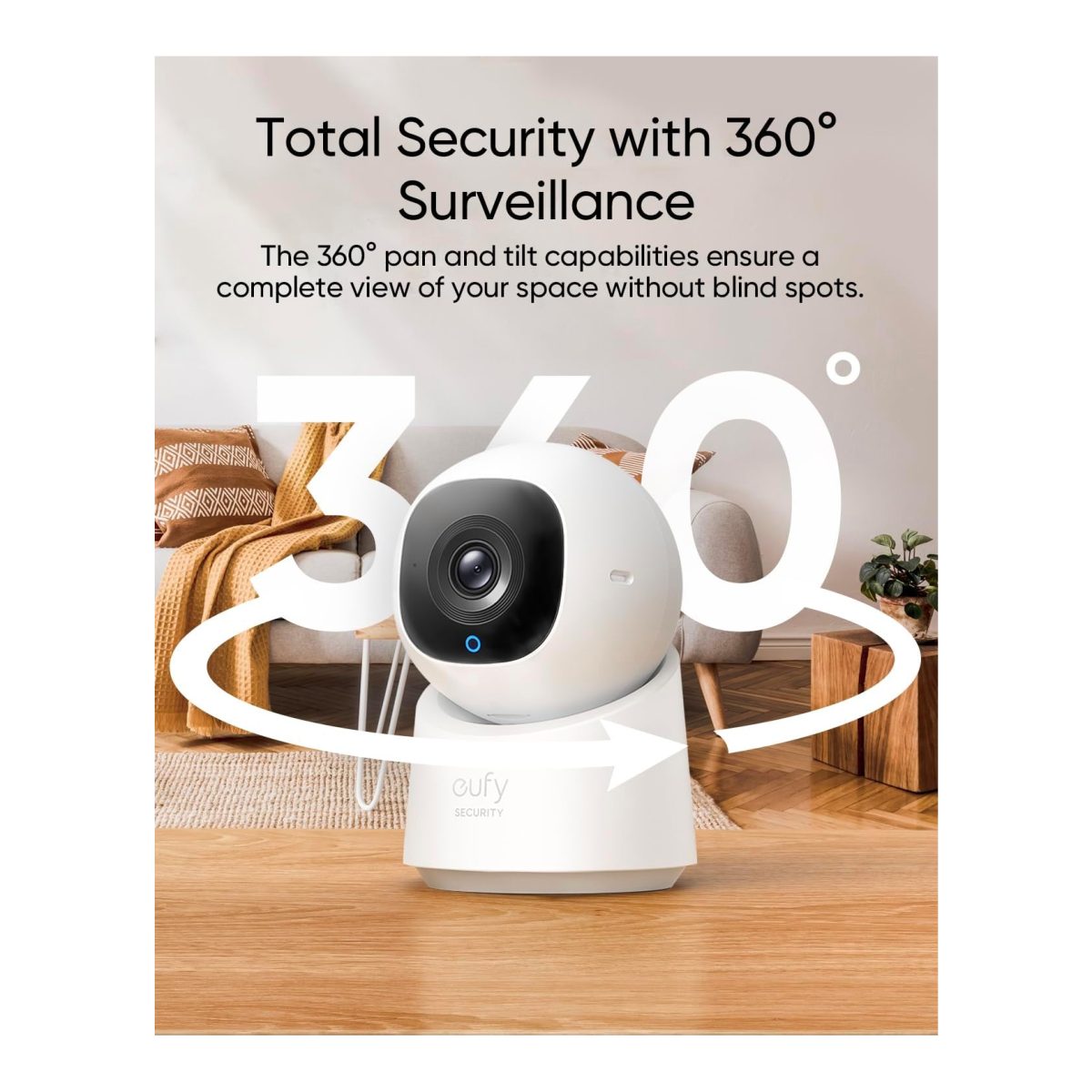 Eufy Security Indoor Cam C220, 2K Resolution Security Camera With 360° - T8W11221