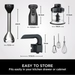 Ninja Foodi 3-in-1 Hand Blender, Mixer & Chopper [CI100ME], 850W, Silver/black