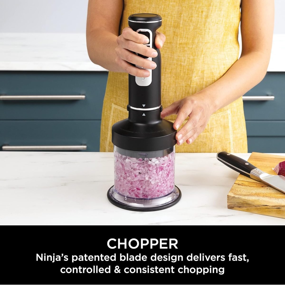 Ninja Foodi 3-In-1 Hand Blender, Mixer &Amp; Chopper [Ci100Me], 850W, Silver/Black