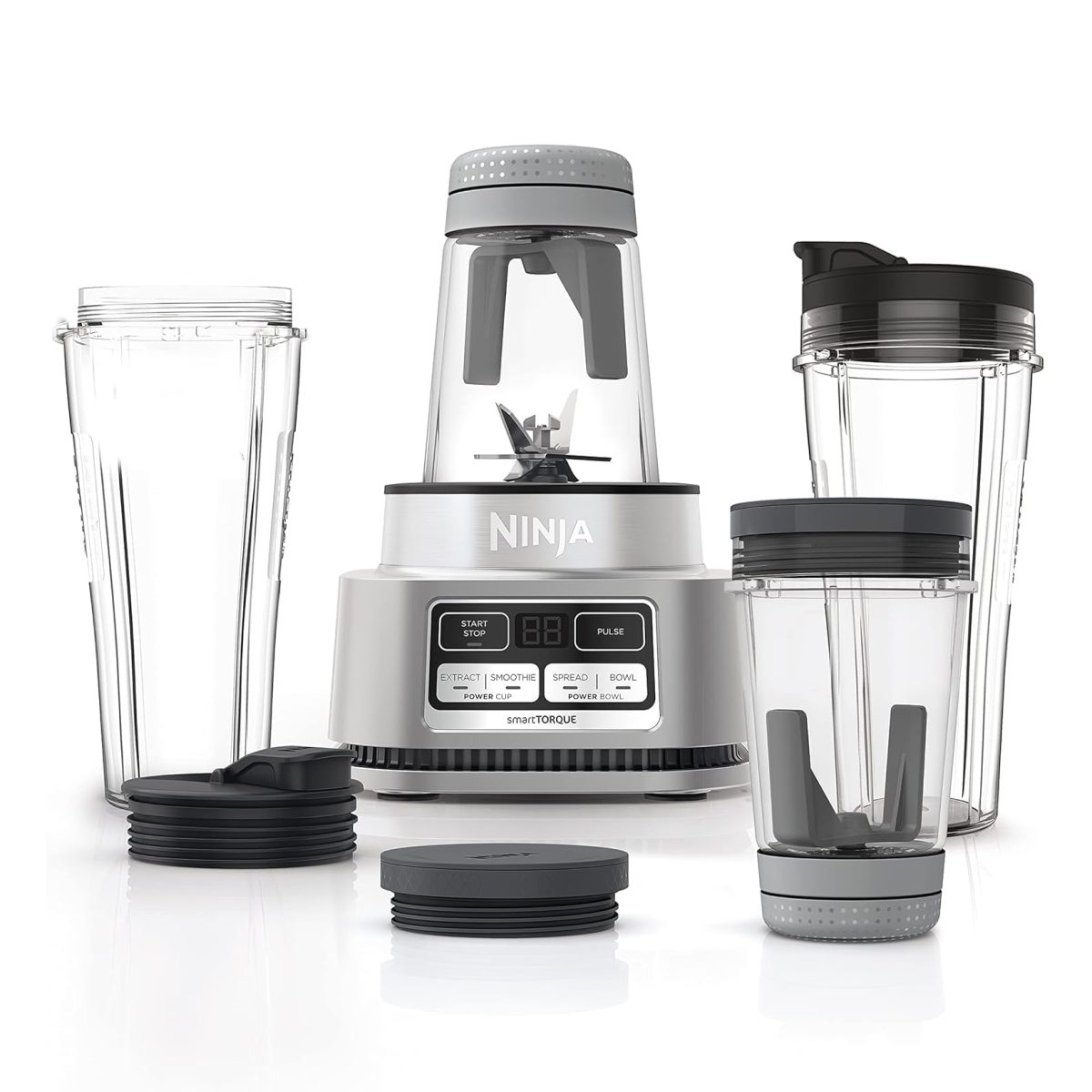 Ninja Foodi Power Nutri Blender 2-In-1, 1100W, Silver Cb102Me