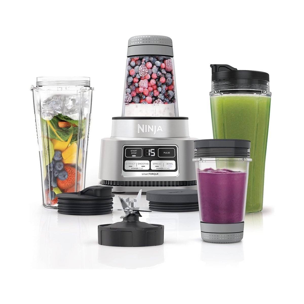 Ninja Foodi Power Nutri Blender 2-In-1, 1100W, Silver Cb102Me