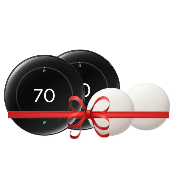 Google Nest Learning Thermostat (4th Gen) with Nest Temperature Sensor (2nd Gen) - Polished Obsidian