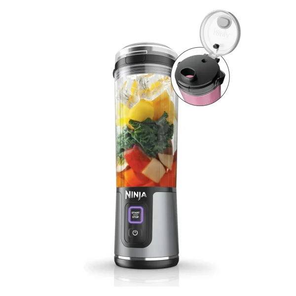 Ninja Blast Portable Blender, 530ml, Leakproof Lid & Sip Spout, Powerful Cordless Mini Blender - Black BC151MEBK