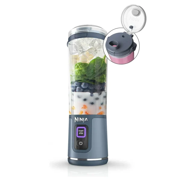 Ninja Blast Portable Blender, 530ml, Leakproof Lid & Sip Spout, Powerful Cordless Mini Blender - Denim Blue BC151NV