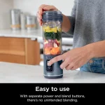 Ninja Blast Portable Blender, 530ml, Leakproof Lid & Sip Spout, Powerful Cordless Mini Blender - Denim Blue BC151NV