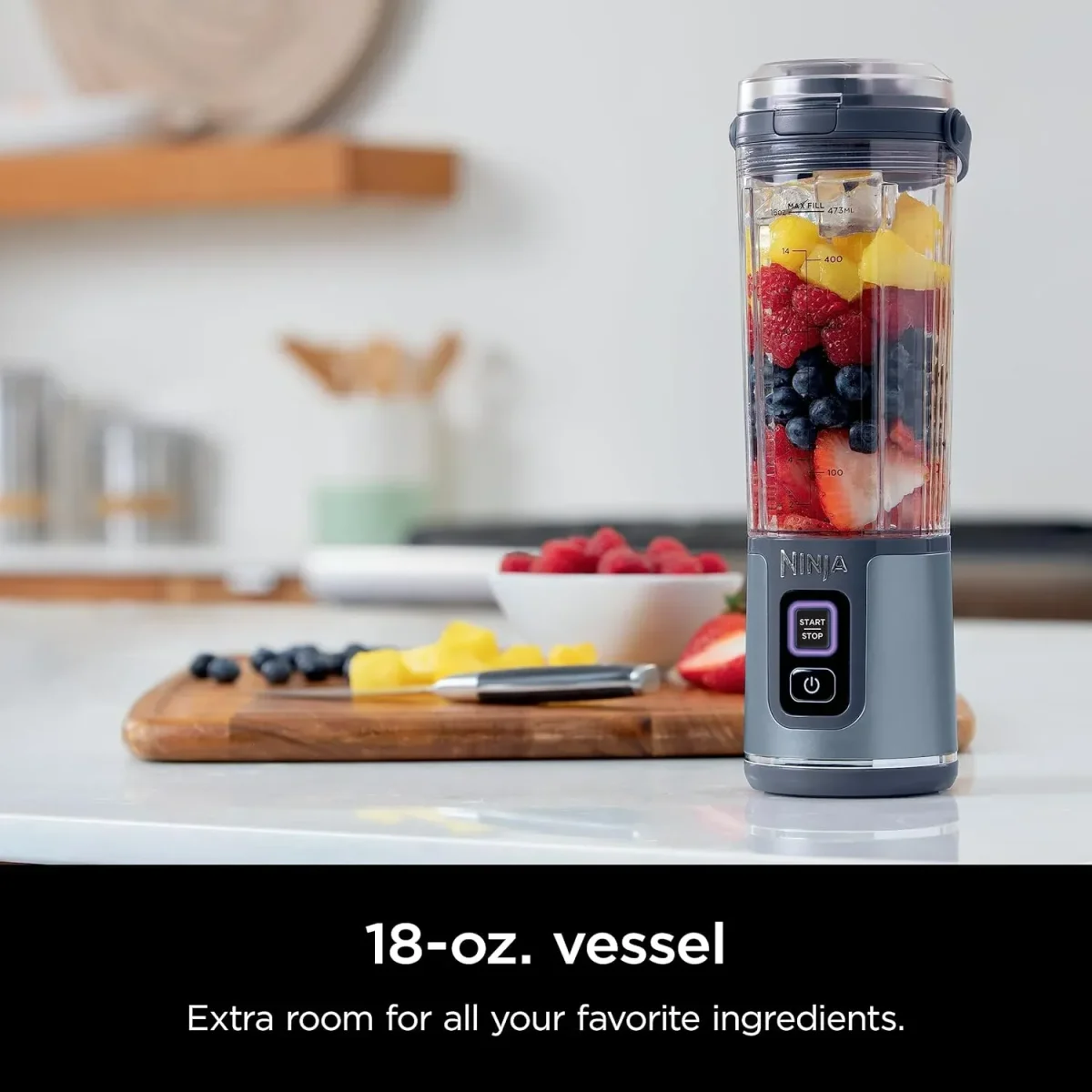 Ninja Blast Portable Blender, 530Ml, Leakproof Lid &Amp; Sip Spout, Powerful Cordless Mini Blender - Denim Blue Bc151Nv