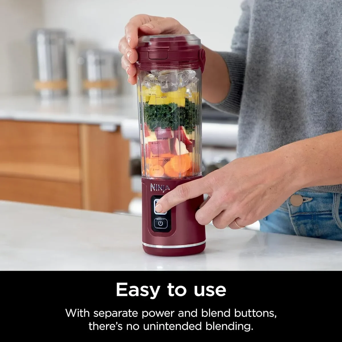 Ninja Blast Portable Blender, 530Ml, Leakproof Lid &Amp; Sip Spout, Powerful Cordless Mini Blender - Purple, Bc151Mepr
