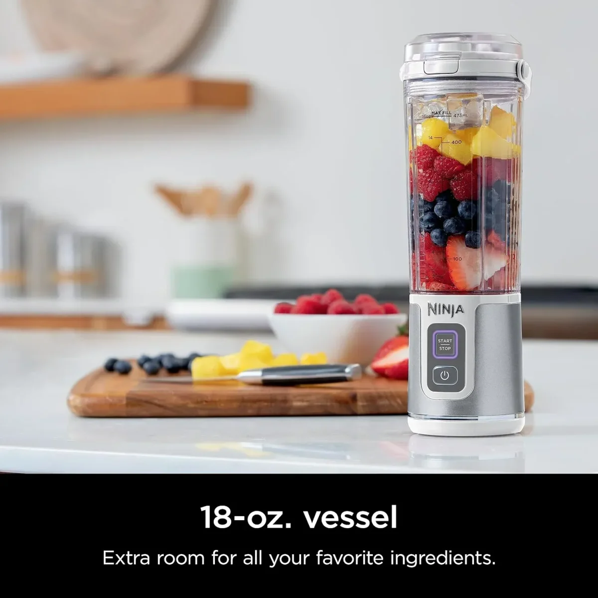Ninja Blast Portable Blender, 530Ml, Leakproof Lid &Amp; Sip Spout, Powerful Cordless Mini Blender - White Bc151Mewh