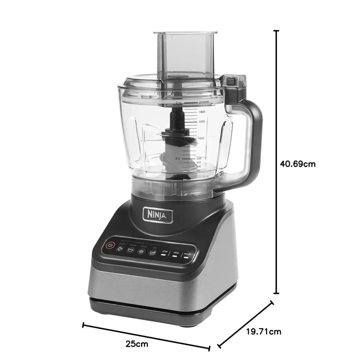 Ninja Food Processor With 4 Automatic Programs 2.1L, 850W - Silver Bn650Me