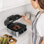 Ninja Foodi AG301, 5 In 1 Indoor Electric Countertop Grill With 4 Quart Air Fryer - Silver