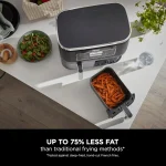 Ninja Foodi Dual Zone Digital Air Fryer, 2 Drawers, 7.6L, 6-in-1- Black AF300ME