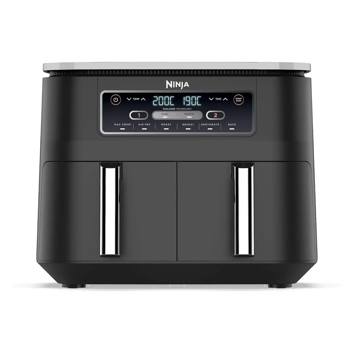 Ninja Foodi Dual Zone Digital Air Fryer, 2 Drawers, 7.6L, 6-In-1- Black Af300Me