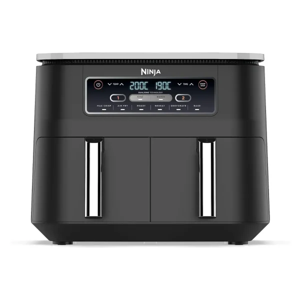 Ninja Foodi Dual Zone Digital Air Fryer, 2 Drawers, 7.6L, 6-in-1- Black AF300ME