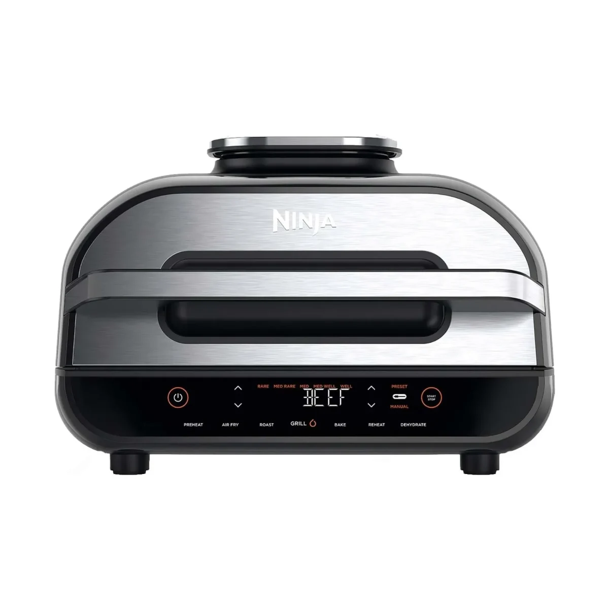 Ninja Foodi Max Health Grill &Amp;Amp; Air Fryer 5.7L With Digital Cooking Probe Ag551Me - Silver