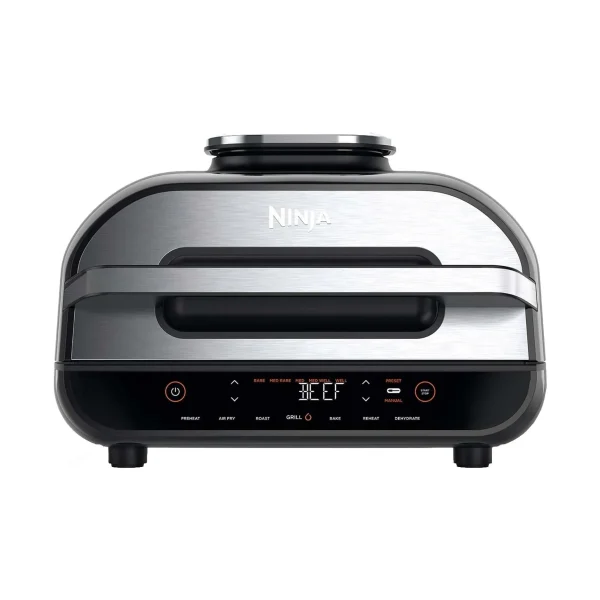 Ninja Foodi MAX Health Grill & Air Fryer 5.7L with Digital Cooking Probe AG551ME - Silver