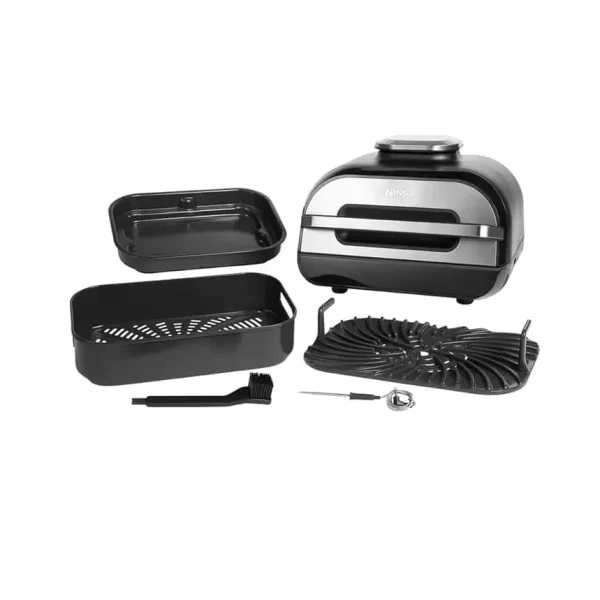 Ninja Foodi MAX Health Grill & Air Fryer 5.7L with Digital Cooking Probe AG551ME - Silver