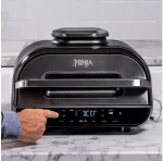 Ninja Foodi MAX Health Grill & Air Fryer 5.7L with Digital Cooking Probe AG551ME - Silver