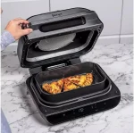 Ninja Foodi MAX Health Grill & Air Fryer 5.7L with Digital Cooking Probe AG551ME - Silver