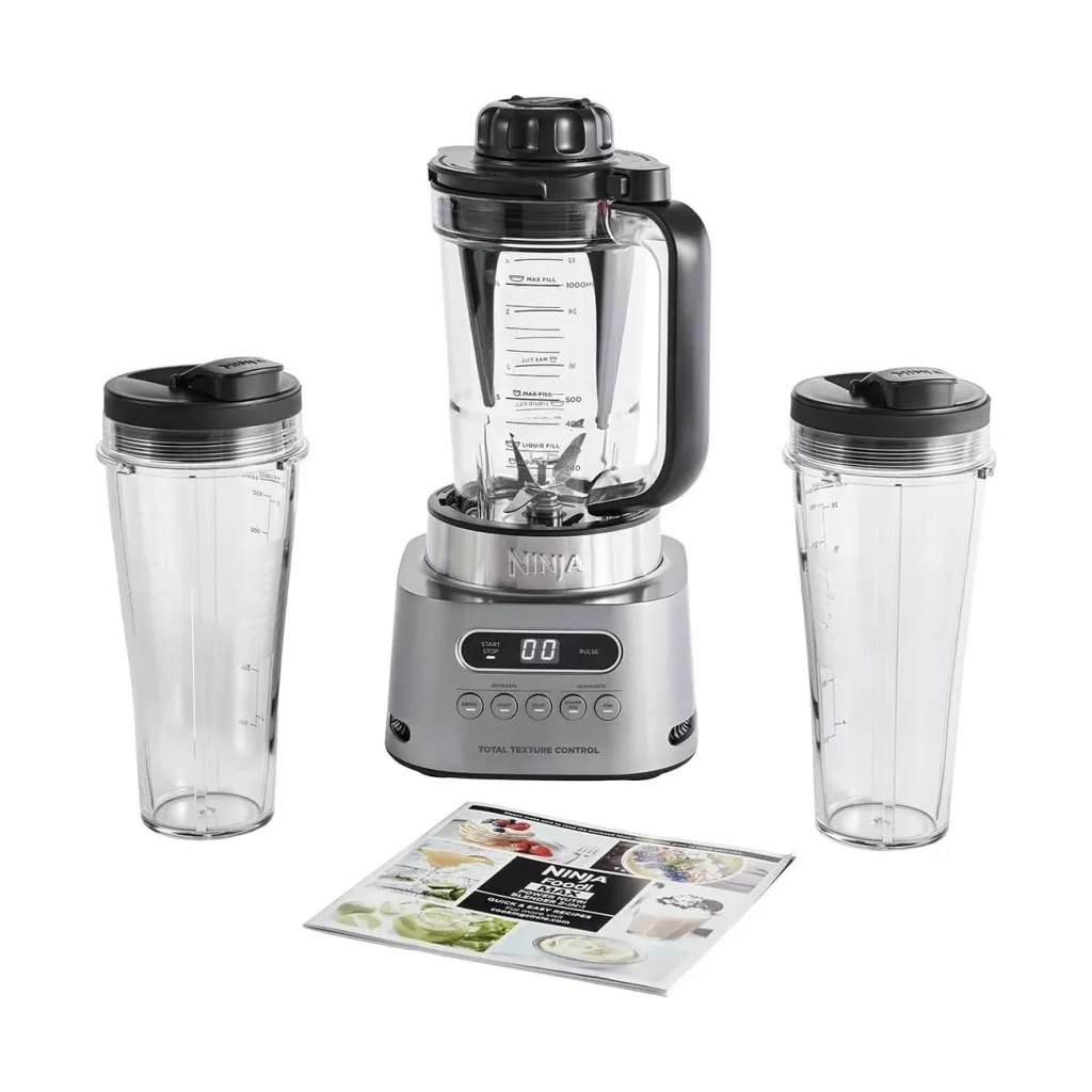 Ninja Foodi MAX Power Nutri Blender 2-in-1 2x 700ml Cups, 1100W - Silver CB150ME