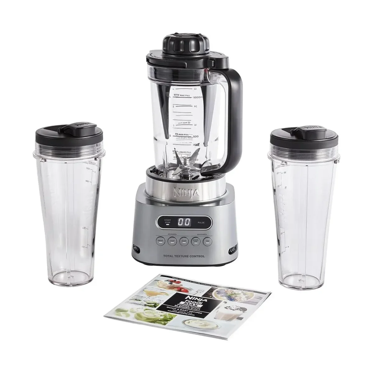 Ninja Foodi Max Power Nutri Blender 2-In-1 2X 700Ml Cups, 1100W - Silver Cb150Me