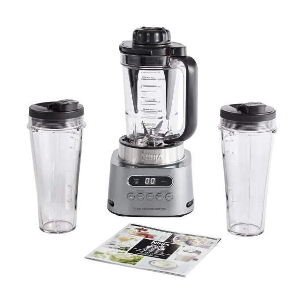 Ninja Foodi MAX Power Nutri Blender 2-in-1 2x 700ml Cups, 1100W - Silver CB150ME
