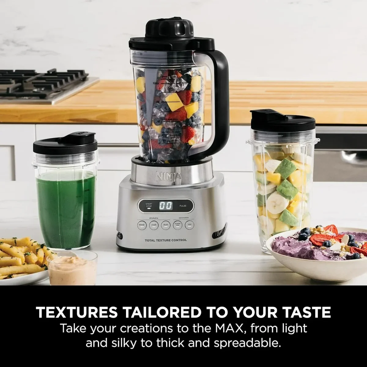 Ninja Foodi Max Power Nutri Blender 2-In-1 2X 700Ml Cups, 1100W - Silver Cb150Me
