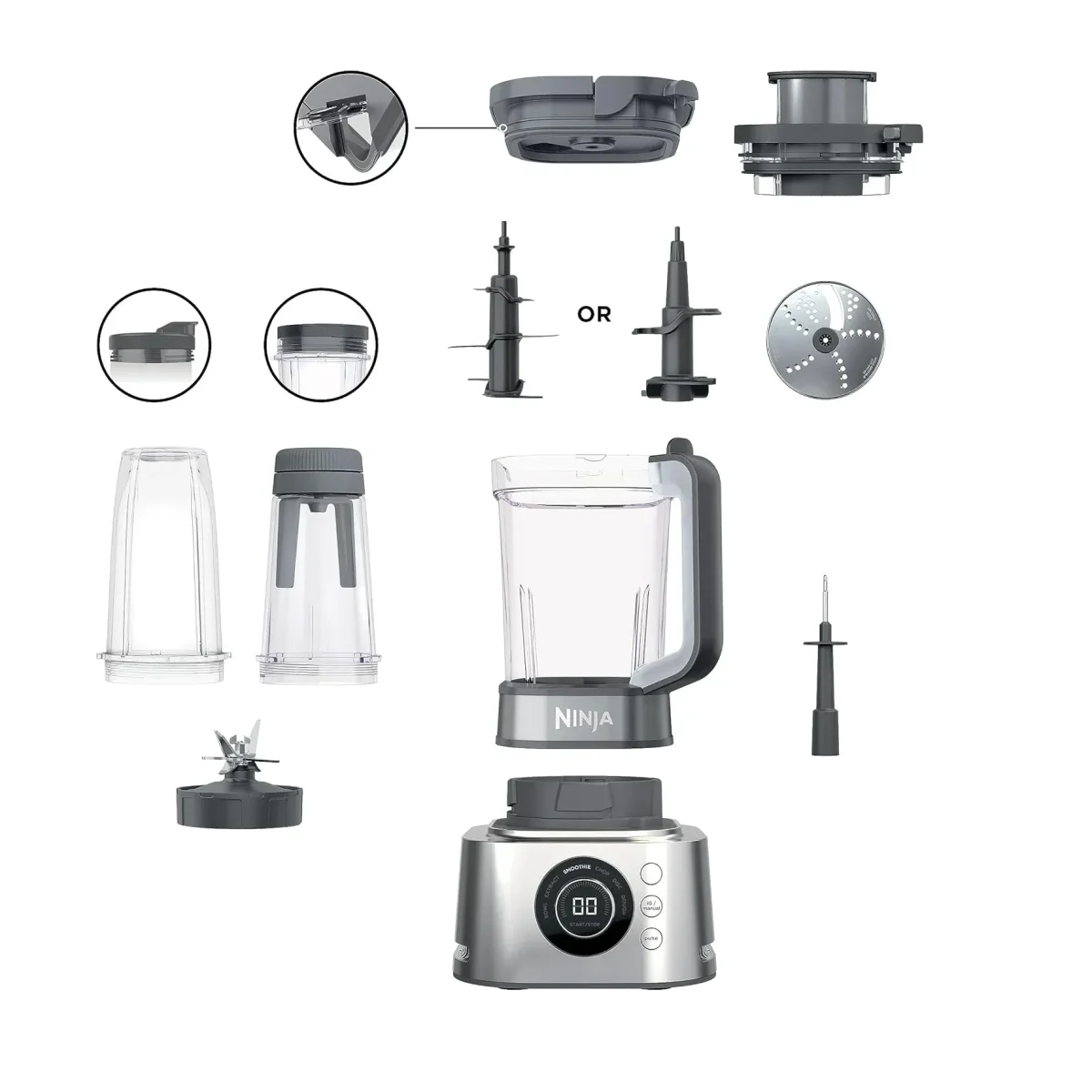 Ninja Foodi Power Nutri Blender 4-In-1 1200W, Silver Cb400Me